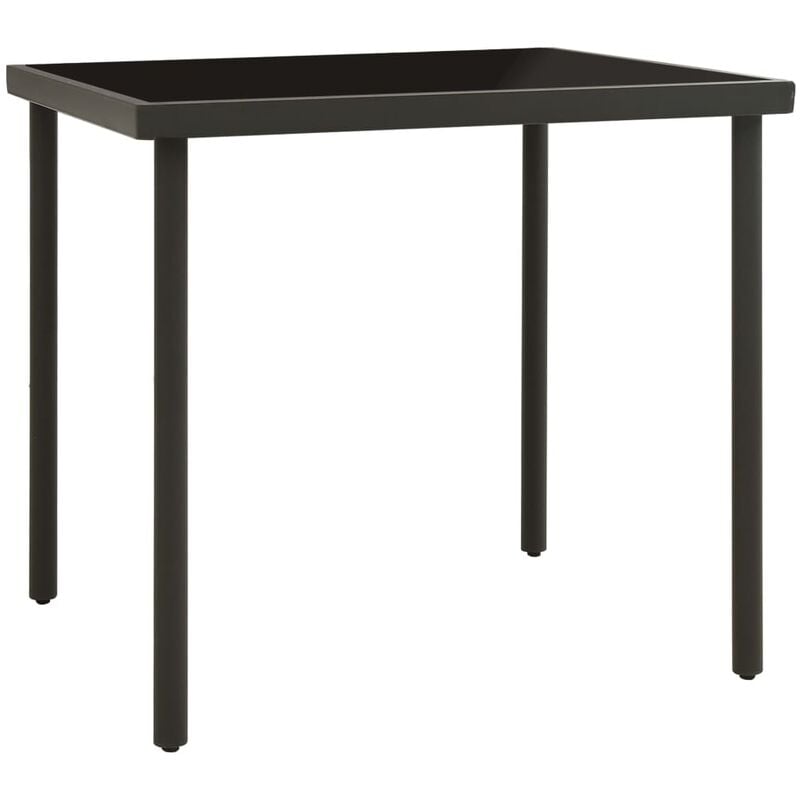 

Mesa de comedor jardín vidrio y acero gris antracita 80x80x72cm