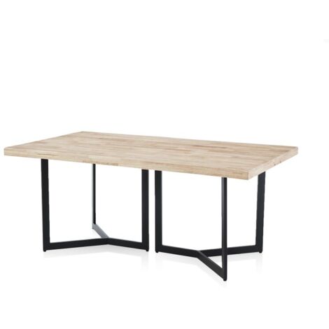 Mesa de comedor Jokul 180 Negro - Roble 100cm (ancho) x 76cm (alto)