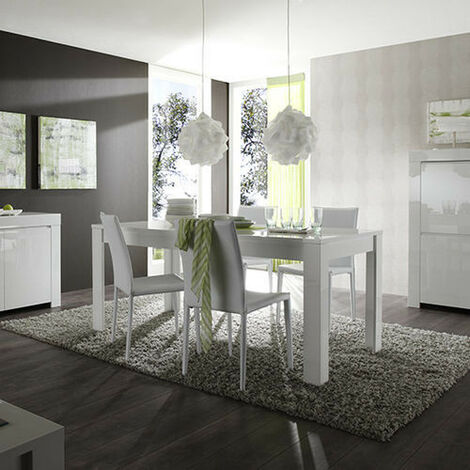 Mesa de comedor LAZARRO 180 cm blanco lacado