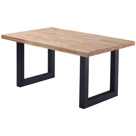 Mesa de comedor Lis en color roble nordish y negro diseño industrial para comedor 160x100x75 cm