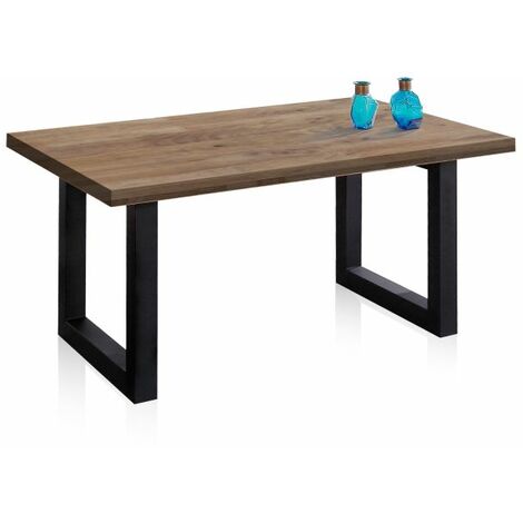 Mesa de comedor Loft 160 Roble boreal – Negro 160x100