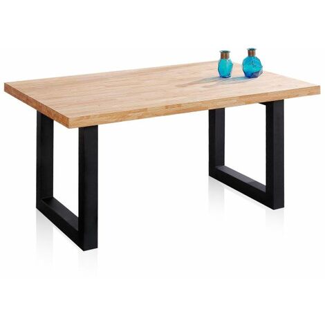 Mesa de comedor Loft 160 Roble salvaje - Negro 160x100