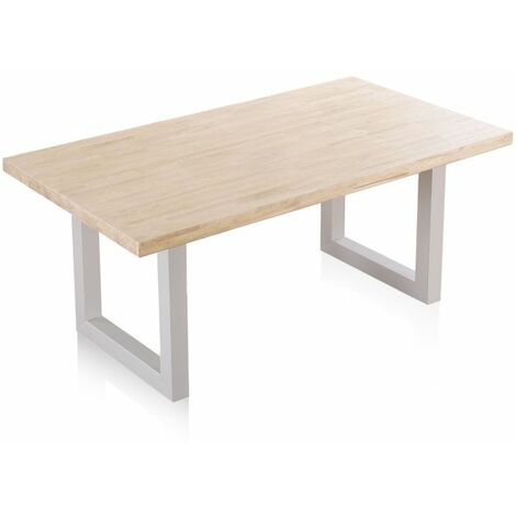 Mesa de comedor Loft 180 Blanco - Roble 100cm (ancho) x 76cm (alto)