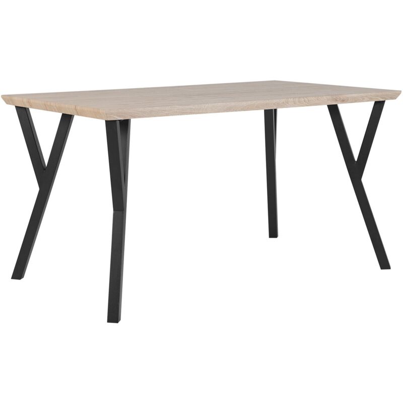 

Mesa de comedor madera clara/negro 140x80 cm BRAVO