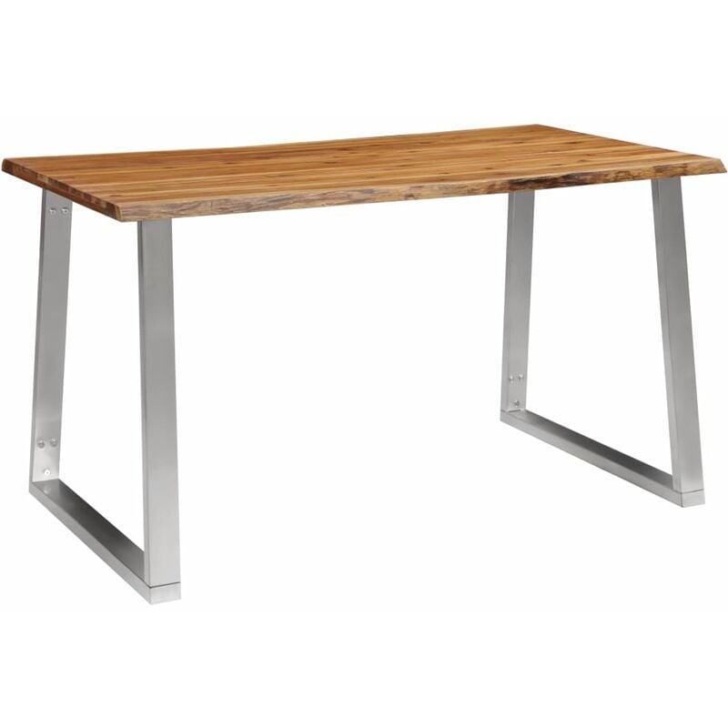 

Mesa de comedor madera de acacia y acero inoxidable 140x80x75cm