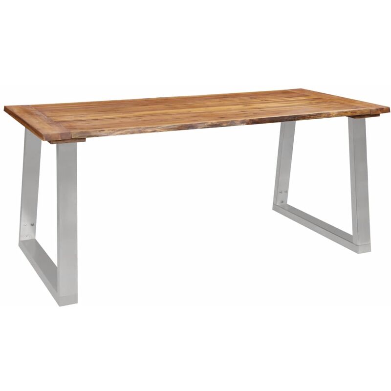 

Mesa de comedor madera de acacia y acero inoxidable 180x90x75cm