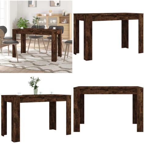 Mesa de comedor madera de ingeniería roble ahumado 120x60x76 cm - Madera de ingeniería - Mesa de comedor estilo minimalista