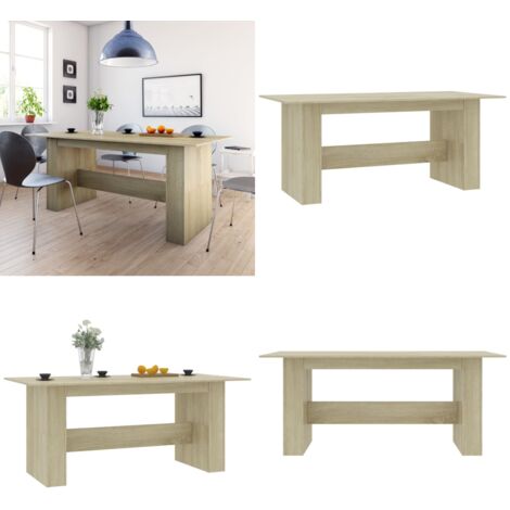 Mesa de comedor madera de ingeniería roble Sonoma 180x90x76 cm - Mesa de comedor de madera - Mesa de comedor minimalista