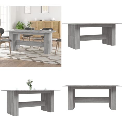 Mesa de comedor madera de ingeniería Sonoma gris 180x90x76 cm - Madera de ingeniería - Mesa de comedor gris