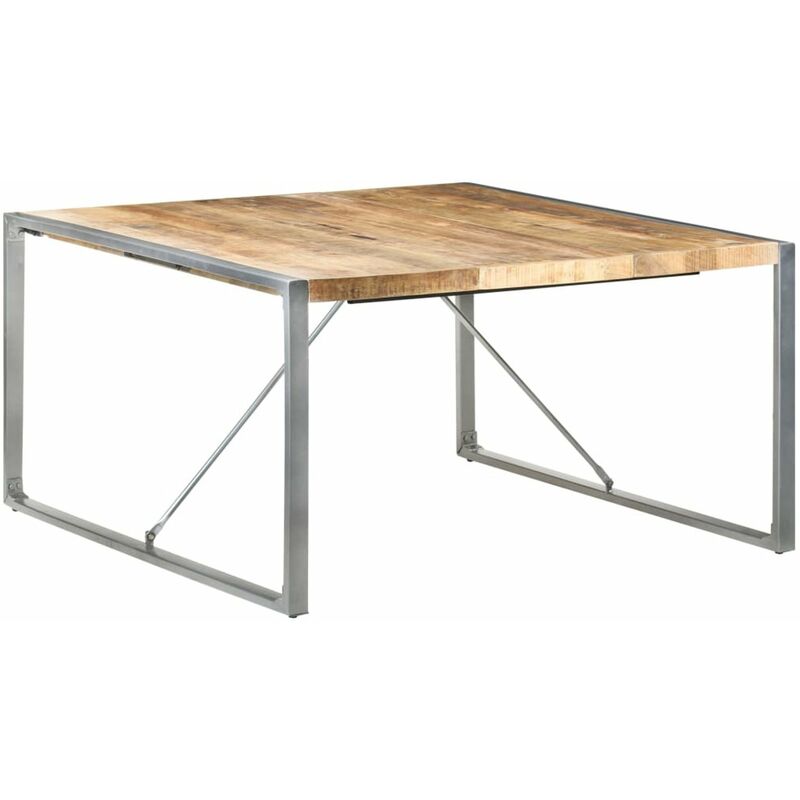 

Happyshopping - Mesa de comedor madera de mango rugosa 140x140x75 cm