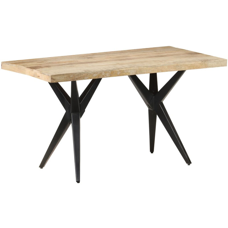 

Happyshopping - Mesa de comedor madera de mango rugosa 140x70x76 cm