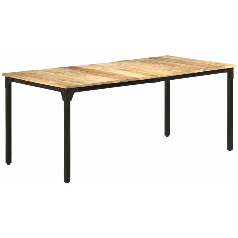 

Happyshopping - Mesa de comedor madera de mango rugosa 180x90x76 cm