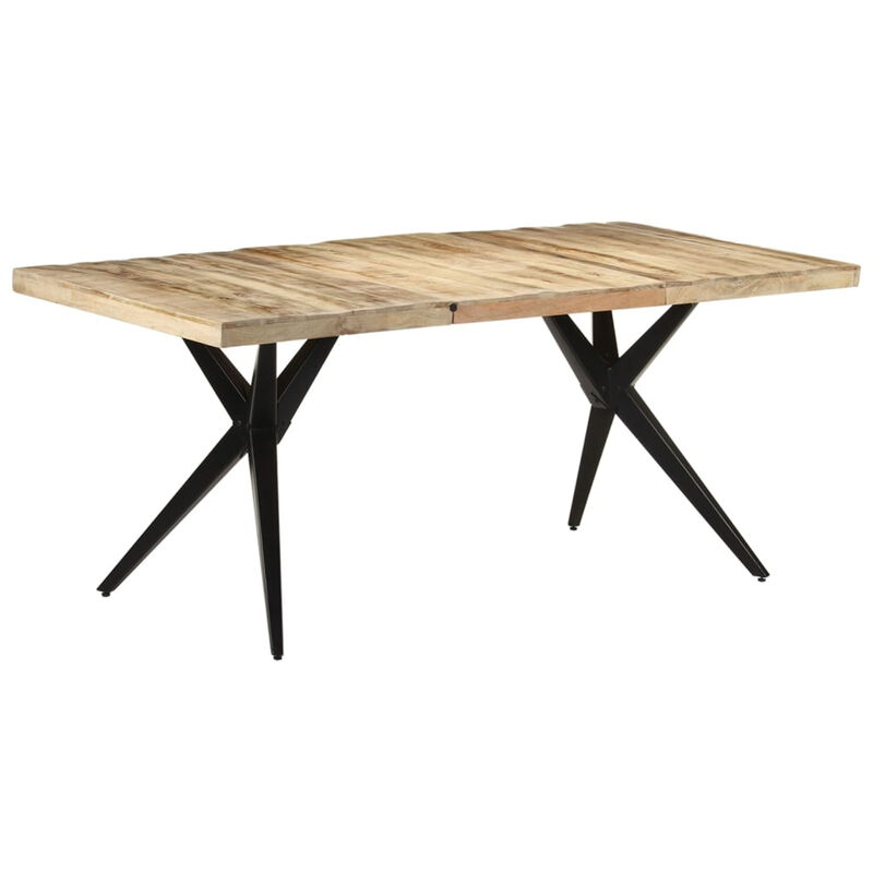 

Happyshopping - Mesa de comedor madera de mango rugosa 180x90x76 cm