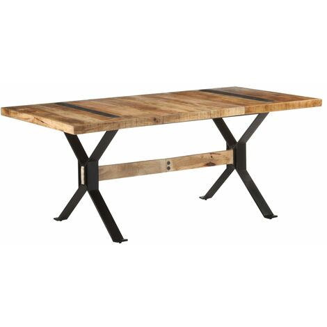 Mesa de comedor madera de mango rugosa 180x90x76 cm vidaXL