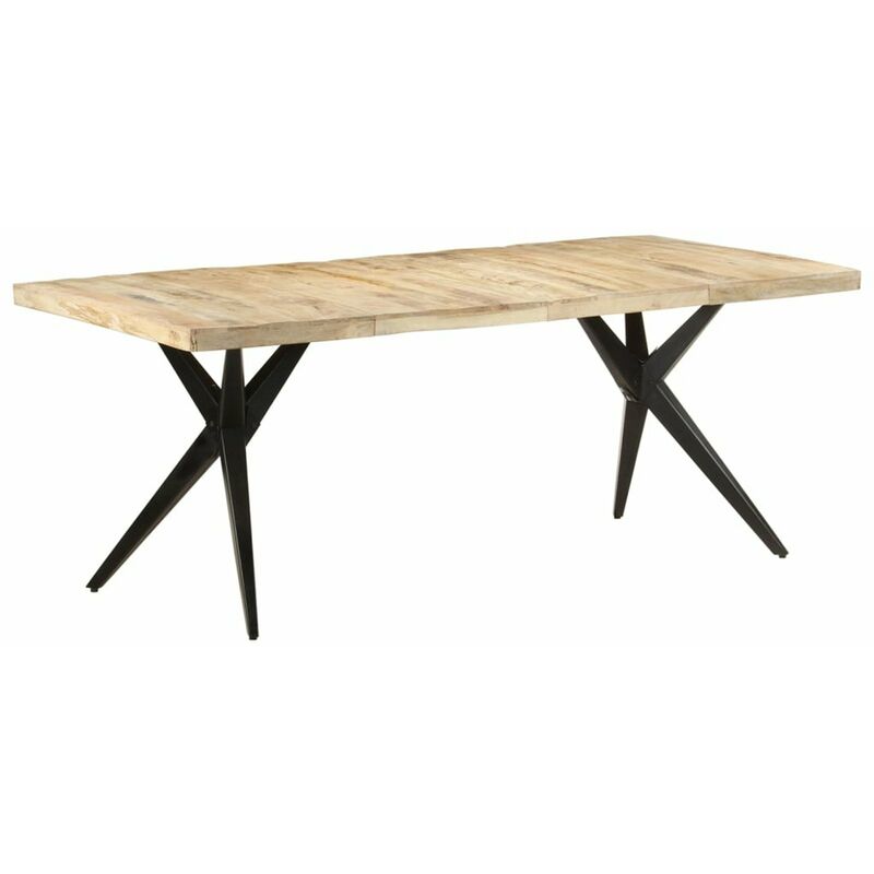 

Happyshopping - Mesa de comedor madera de mango rugosa 200x90x76 cm