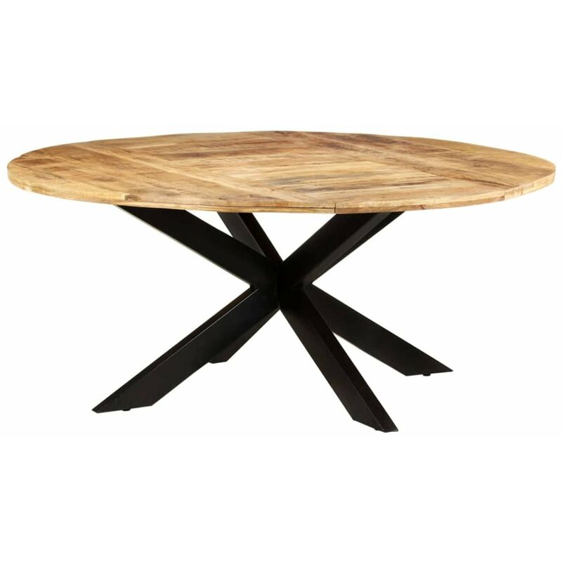

Happyshopping - Mesa de comedor madera de mango rugosa redonda 175x75 cm