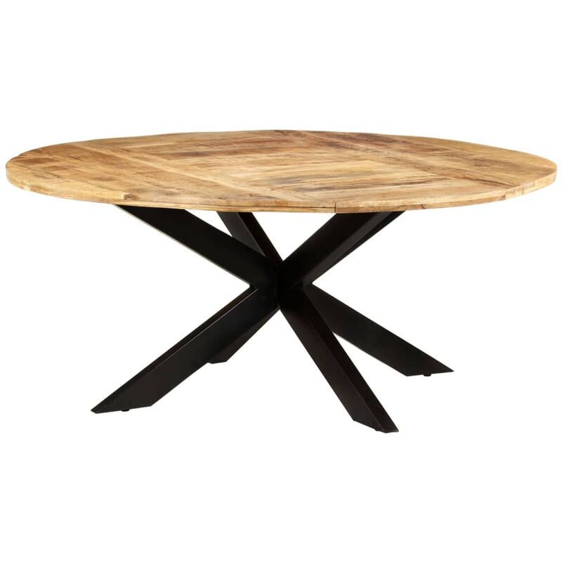 

BHD - Mesa de comedor madera de mango rugosa redonda 175x75 cm