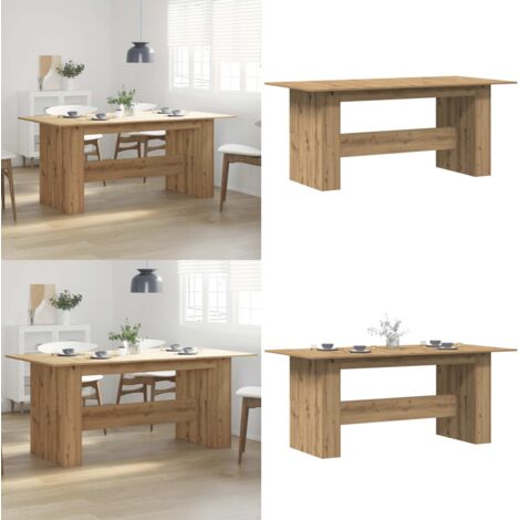 Mesa de comedor madera ingeniería roble artisan 180x90x76 cm - Madera de ingeniería - Mesa de comedor roble