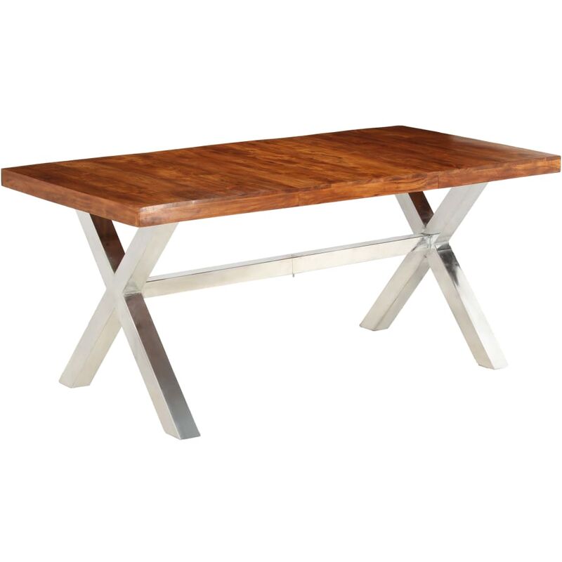 

vidaXL Mesa de Comedor 180x90x76 cm de Madera Maciza de Acacia Acabado de Sheesham - Marrón