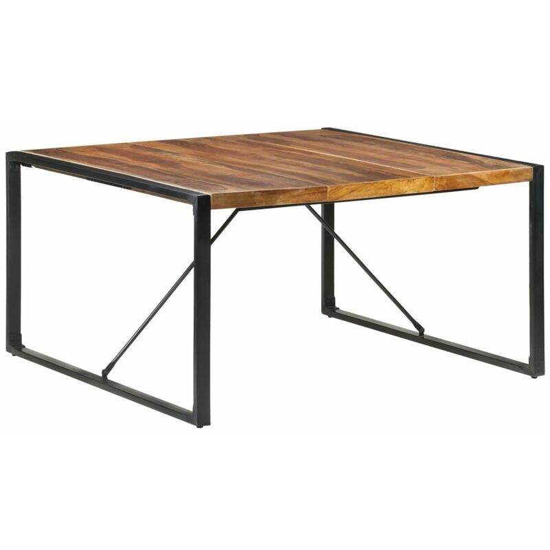 

Happyshopping - Mesa de comedor madera maciza con acabado sheesham 140x140x75cm