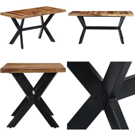 Mesa de comedor madera maciza de acacia 140x70x75 cm - Acacia - Diseño vintage
