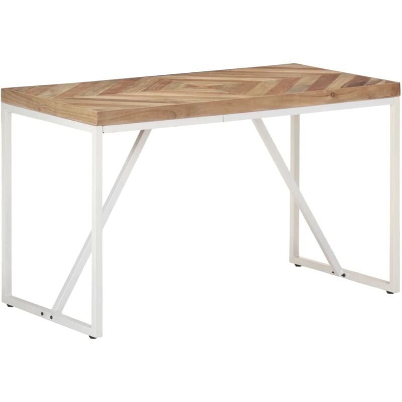 

vidaXL Mesa de comedor madera maciza de acacia y mango 120x60x76 cm - Blanco