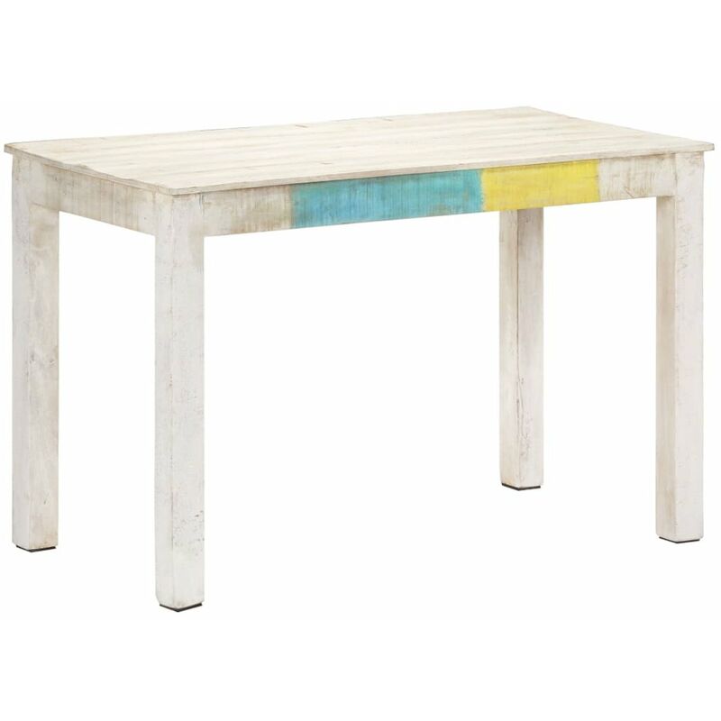 

Mesa de comedor madera maciza de mango blanca 120x60x76 cm