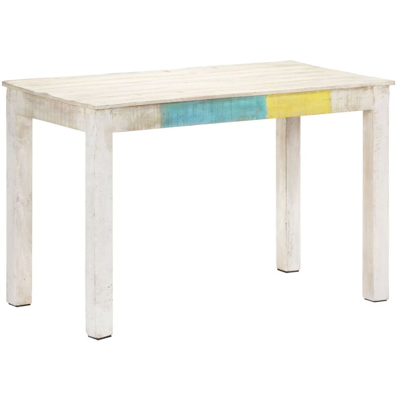 

Mesa de comedor madera maciza de mango blanca 120x60x76 cm - Blanco