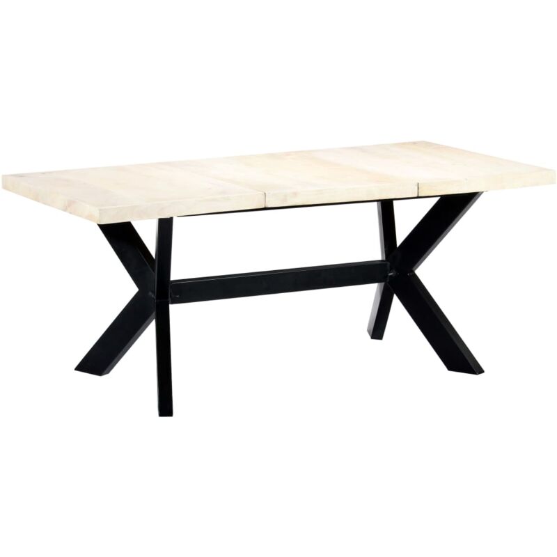 

vidaXL Mesa de Comedor Madera Maciza de Mango 180x90x75 cm - Blanco