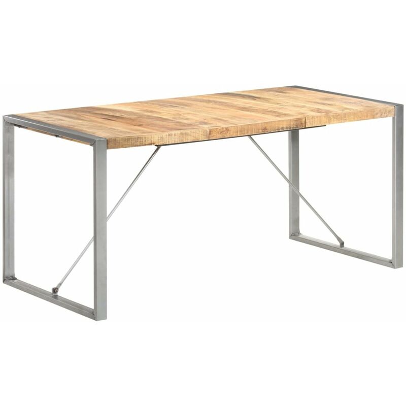 

Happyshopping - Mesa de comedor madera maciza de mango rugosa 160x80x75 cm