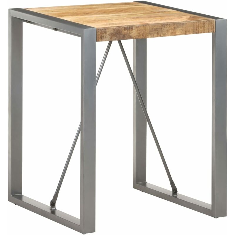 

Mesa de comedor madera maciza de mango rugosa 60x60x75 cm - Gris