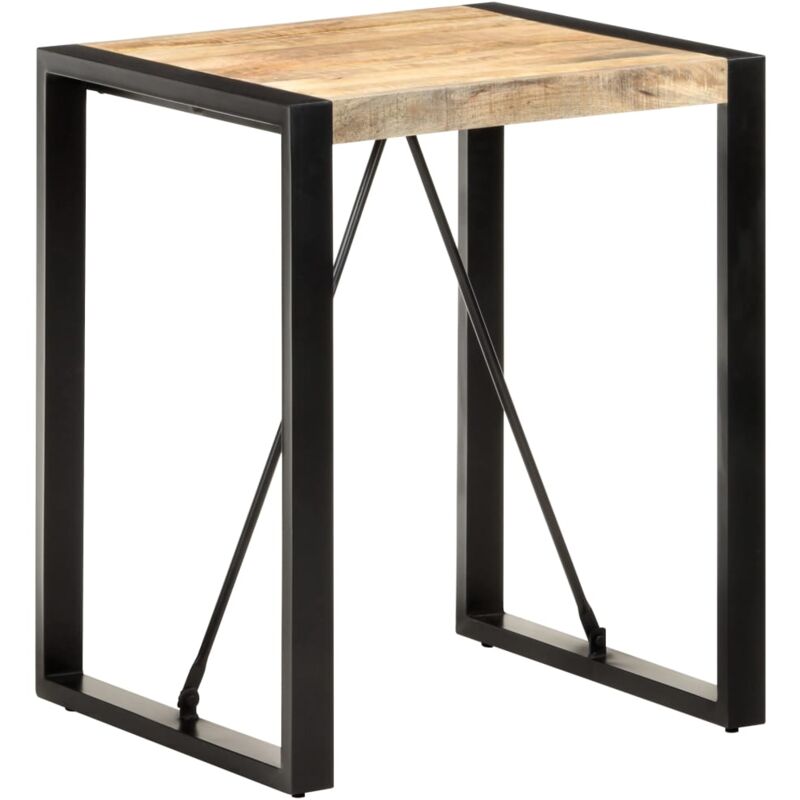 

Vidaxl - Mesa de comedor madera maciza mango rugosa 60x60x75 cm - Negro
