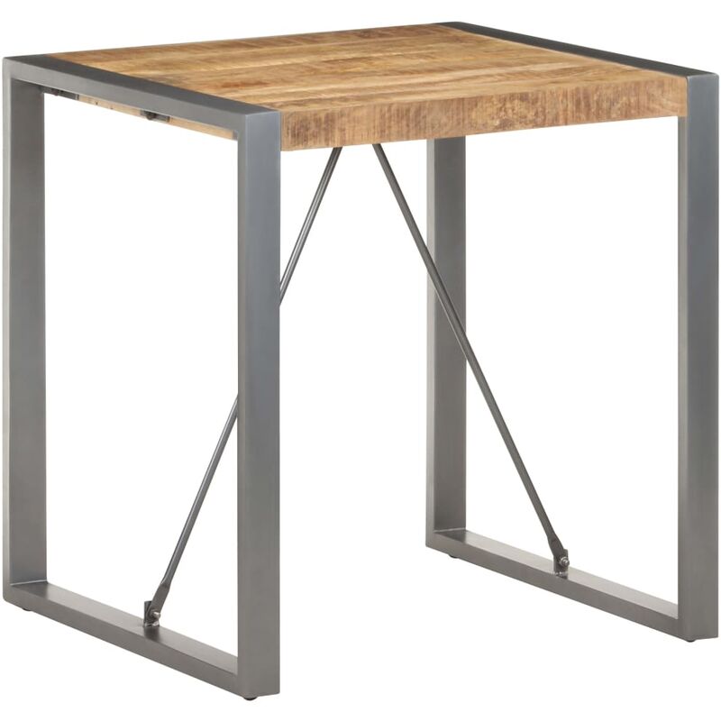 

vidaXL Mesa de comedor madera maciza mango rugosa 70x70x75 cm - Gris