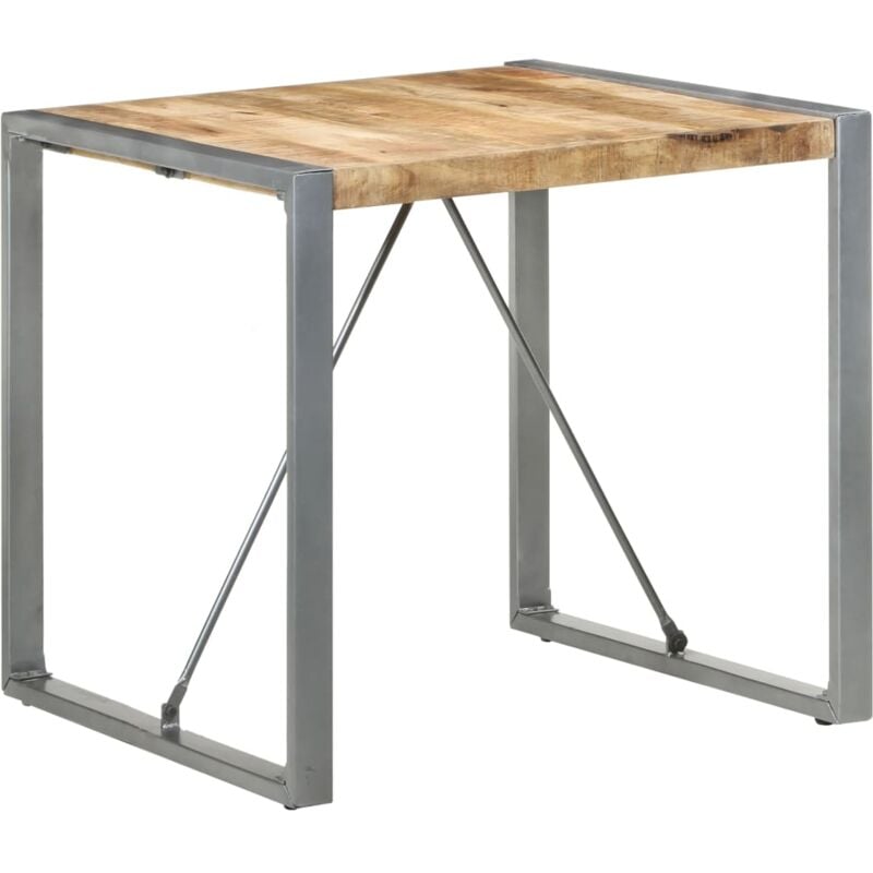 

vidaXL Mesa de comedor madera mango rugosa 80x80x75 cm - Marrón