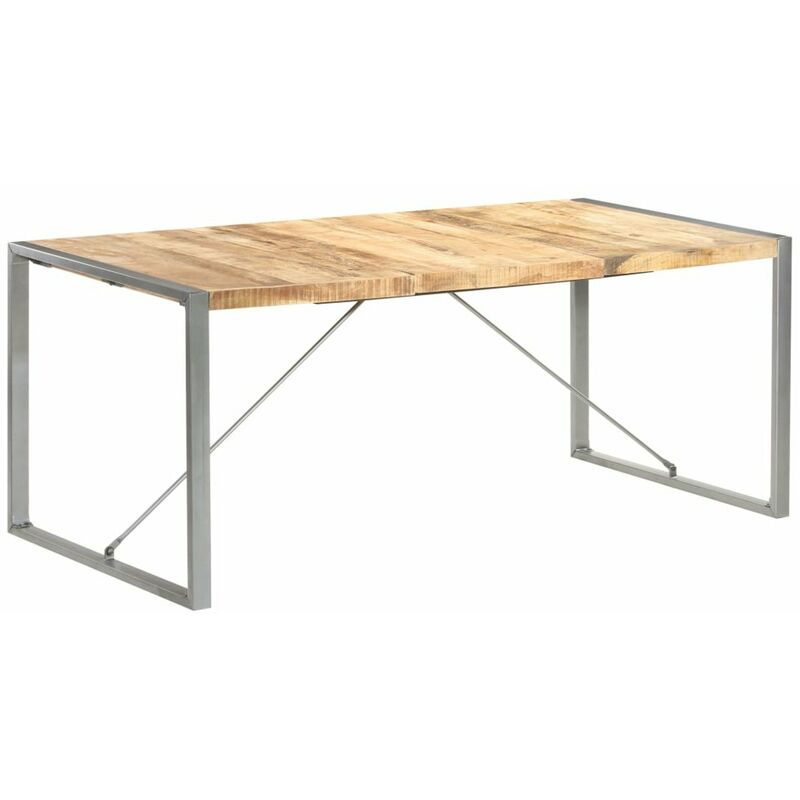 

Happyshopping - Mesa de comedor madera maciza de mango rugoso 180x90x75 cm