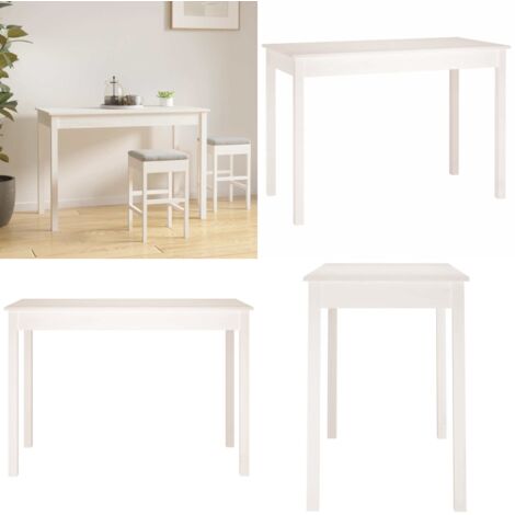 Mesa de comedor madera maciza de pino blanca 110x55x75 cm - Madera de pino - Mesa de comedor de madera