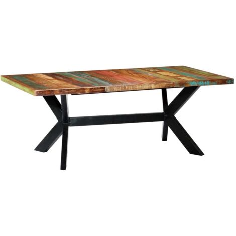 Mesa de comedor madera maciza reciclada 200x100x75 cm