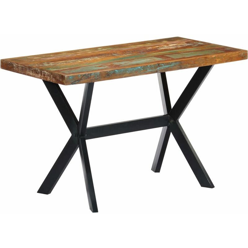 

vidaXL Mesa de Comedor Madera Maciza Reciclada 120x60x75 cm - Multicolor