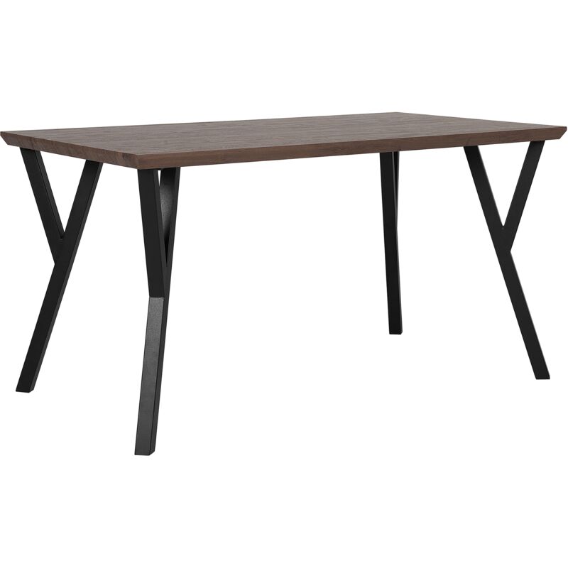 

Mesa de comedor madera oscura/negro 140x80 cm BRAVO