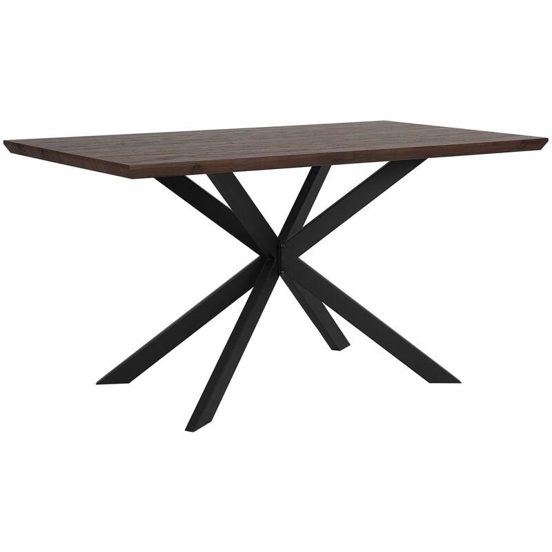 

Mesa de comedor madera oscura/negro 140x80 cm SPECTRA