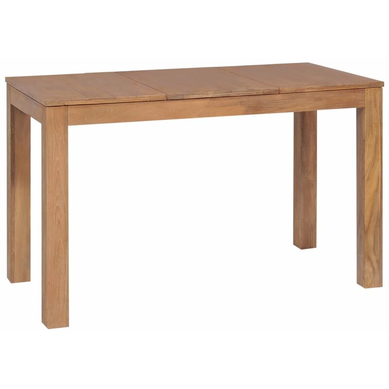 Mesa de comedor madera teca maciza acabado natural 120x60x76 cm