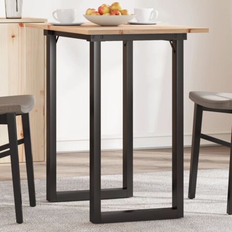 Mesa de comedor marco O madera maciza pino y acero 80x50x75,5cm vidaXL