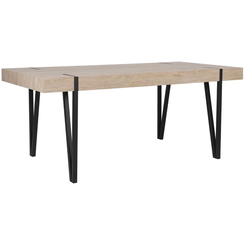 

Mesa de comedor marrón claro/negro 180x90 cm ADENA