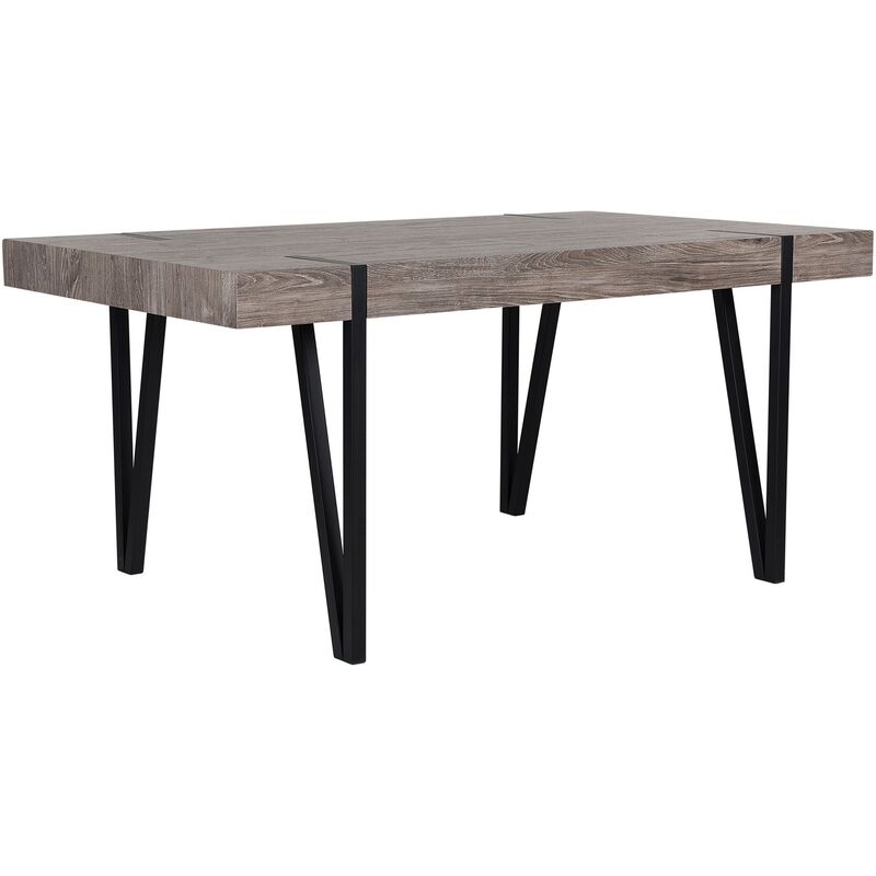 

Beliani - Mesa de comedor marrón oscuro/negro 150x90 cm ADENA