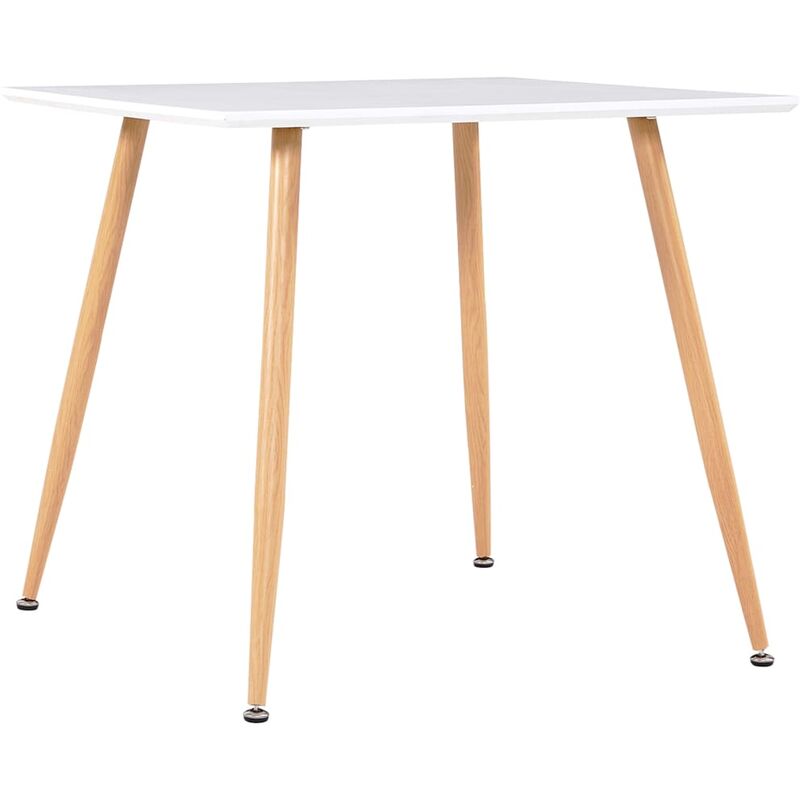 

Mesa de comedor MDF blanco y color roble 80,5x80,5x73 cm - Blanco