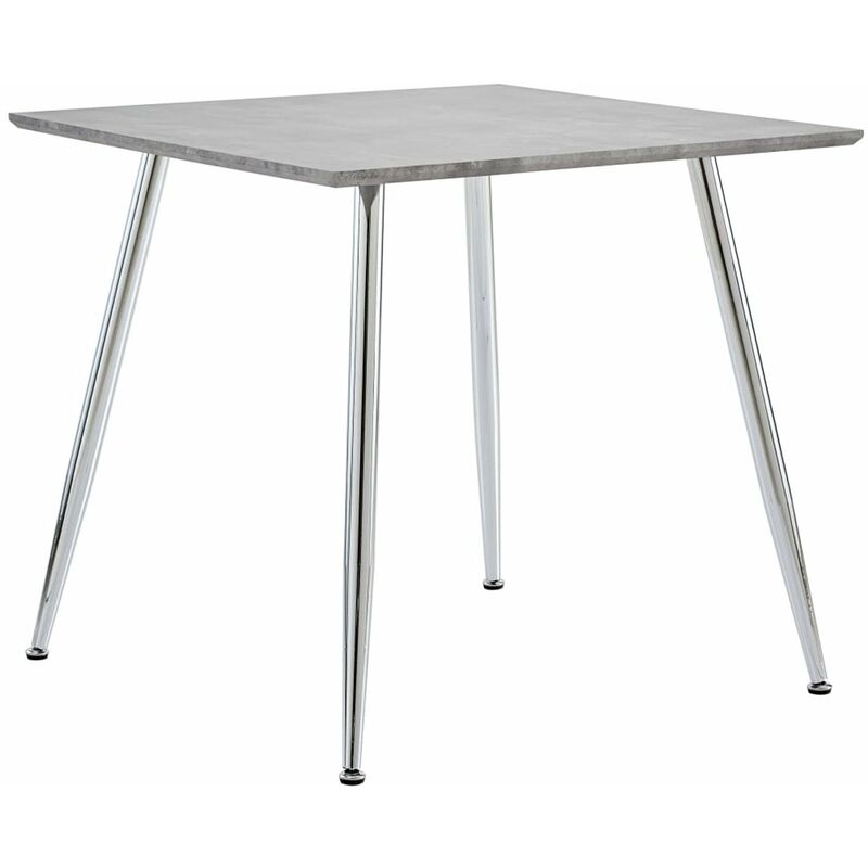 

Happyshopping - Mesa de comedor MDF gris hormigon y plateado 80,5x80,5x73 cm