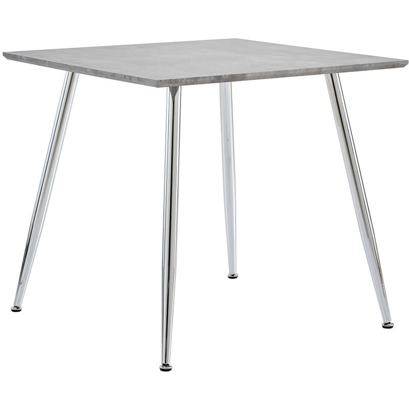 

vidaXL Mesa de Comedor MDF 80,5x80,5x73 cm Gris Hormigón y Plateado - Gris
