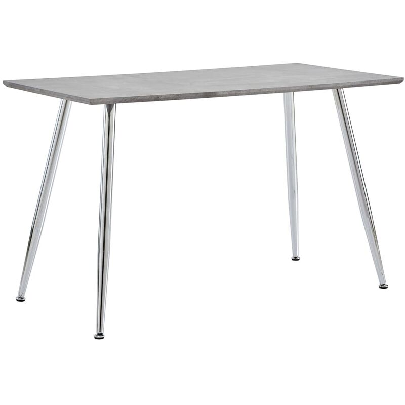 

vidaXL Mesa de Comedor MDF 120x60x74 cm Gris Hormigón y Plateado - Gris