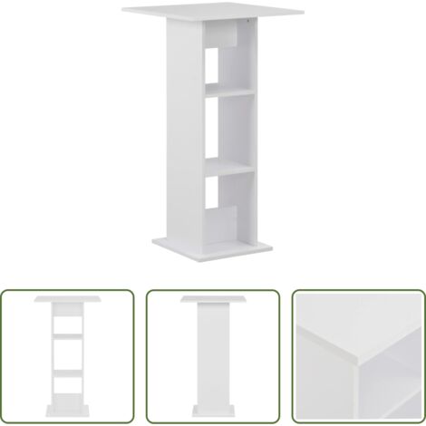 Mesa de comedor -  Mesa de bar blanca 60x60x110 cm