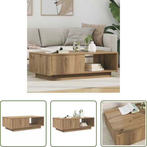 Mesa de comedor -  Mesa de Café con cajón Roble artesanal 95 x 55 x 31 cm